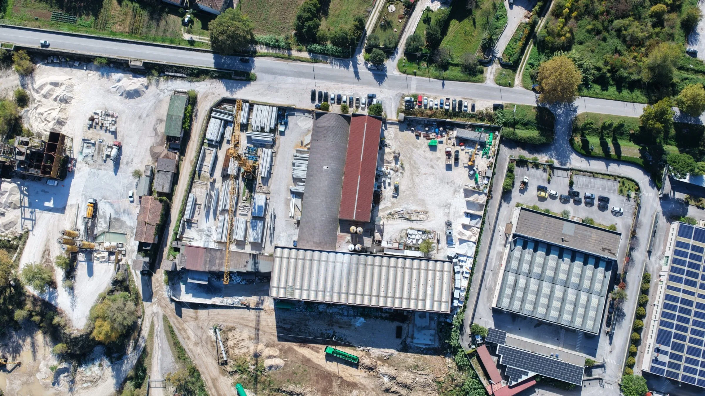Stabilimento di produzione prefabbricati Avvenia visto dall'alto